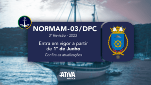 Arte informativa sobre a 3ª revisão da NORMAM-03/DPC em 2023