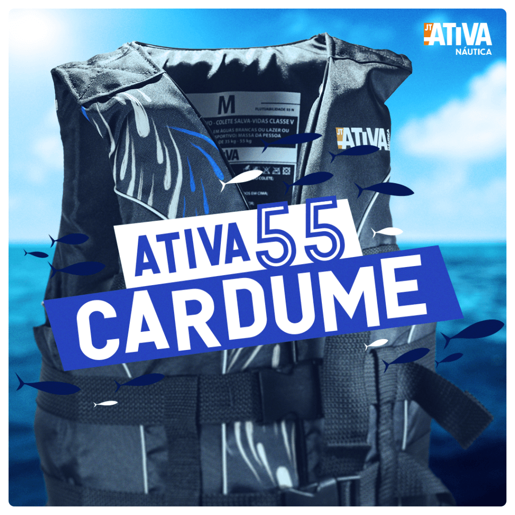 Arte de divulgação do colete Ativa 55 Cardume
