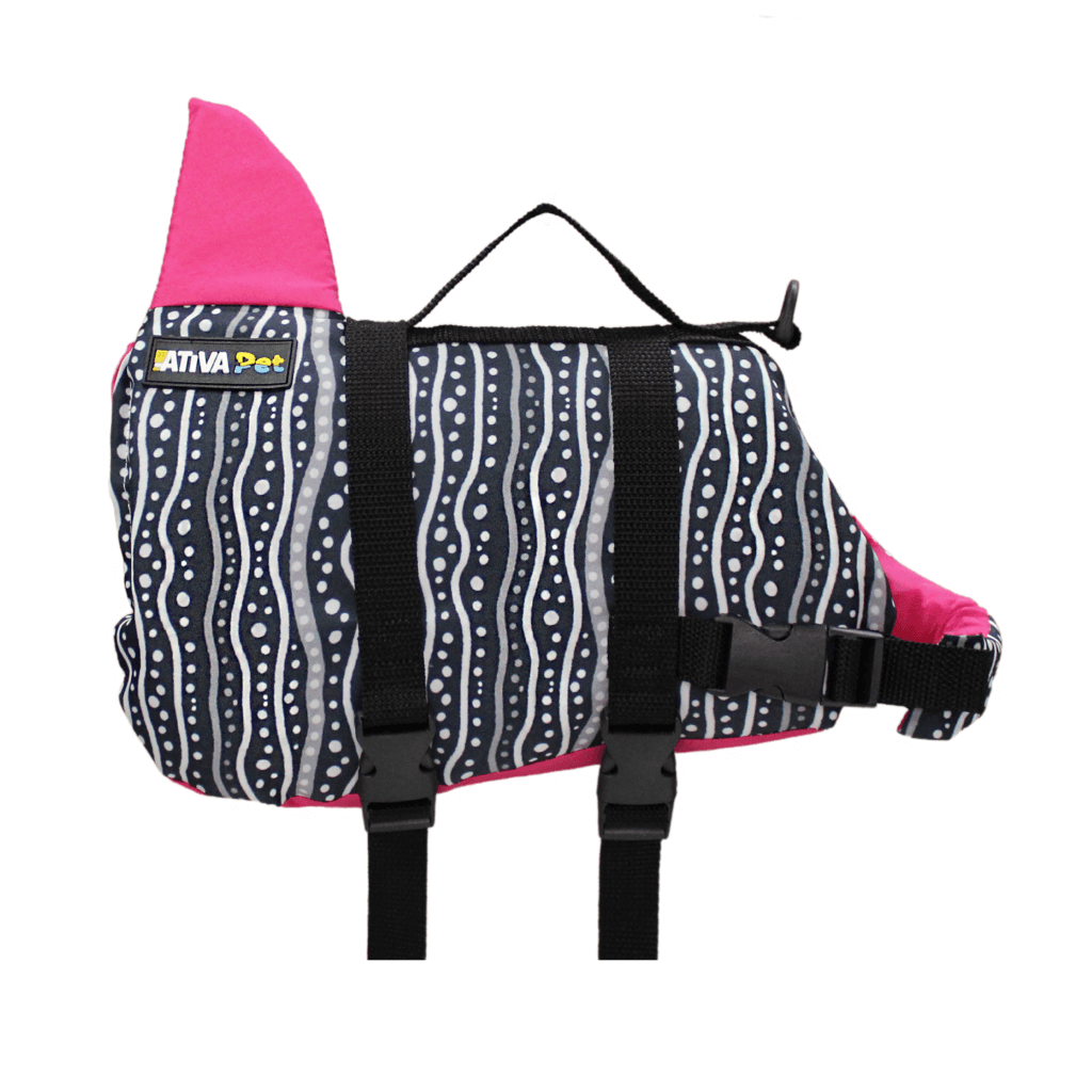 Colete Pet Fantasia Tubaleia rosa e preto, vista lateral