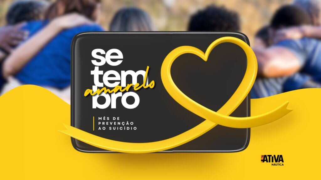 Arte do Setembro Amarelo sobre prevenção ao suicídio