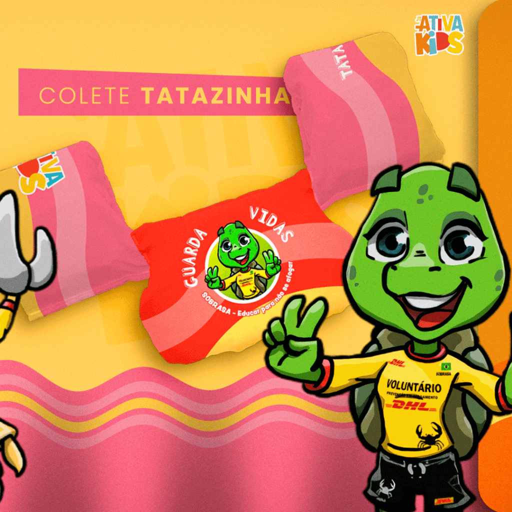 Arte do Colete Tatazinha da linha Ativa Kids SOBRASA