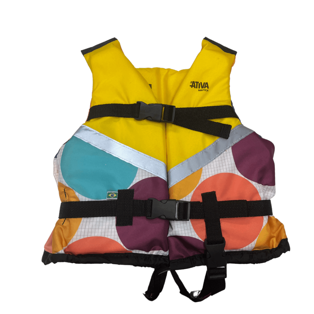 Colete Canoa Bolas amarelo e estampado, vista frontal