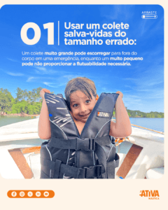 Infográfico sobre escolha do tamanho correto do colete salva-vidas