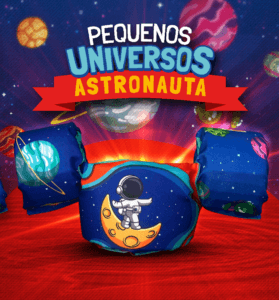 Arte de lançamento do colete infantil Pequenos Universos Astronauta
