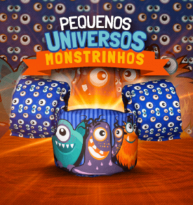 Arte do colete infantil Pequenos Universos Monstrinhos