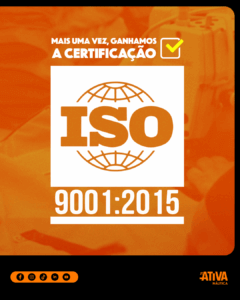 Arte da recertificação ISO 9001:2015 da Ativa Náutica