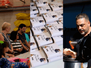 Registros de atividades e alimentação durante a Festa da Família 2025