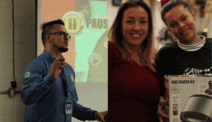 Registros da SIPAT 2025 com palestra e participantes