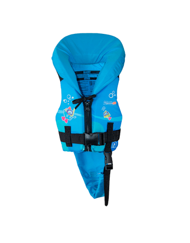 Colete infantil Ativa Baby Galinha Pintadinha azul, vista frontal