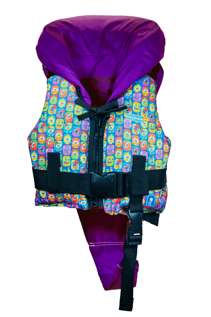 Colete infantil Ativa Baby Galinha Pintadinha roxo estampado, vista frontal