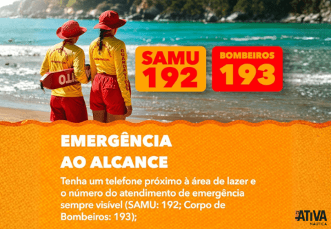 Arte educativa com números de emergência SAMU 192 e Bombeiros 193
