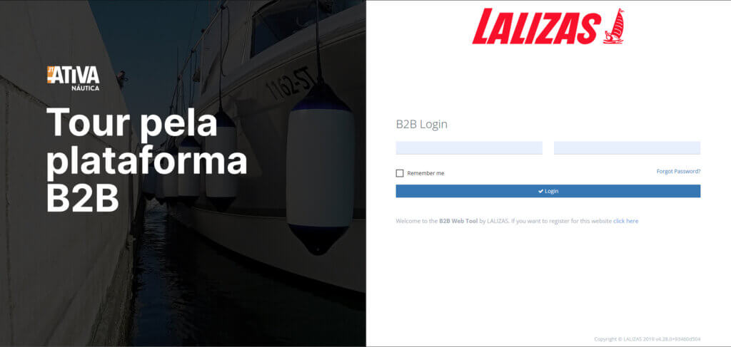Tutorial de navegação pela plataforma B2B Lalizas