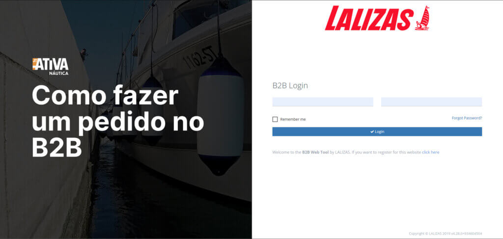 Tutorial sobre como fazer um pedido na plataforma B2B Lalizas